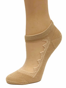 Beautiful Brown Patterned Ankle Sheer Socks - Global Trendz Fashion®