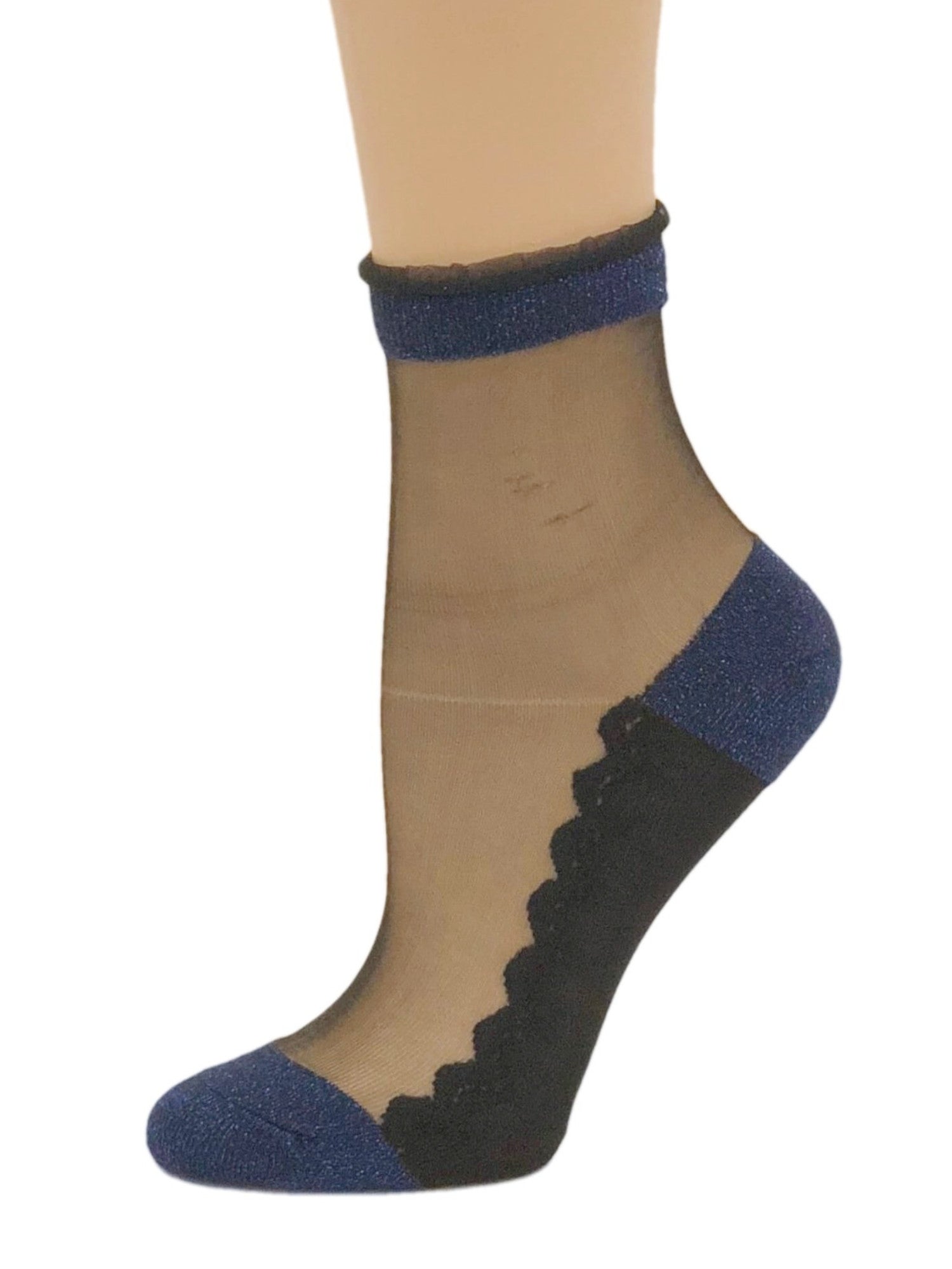 Charming Sea Blue Glitter Socks - Global Trendz Fashion®