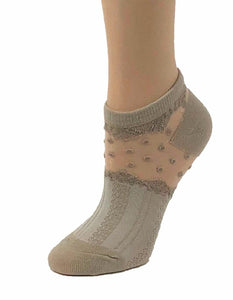 Dazzling Brown Dotted Ankle Sheer Socks - Global Trendz Fashion®