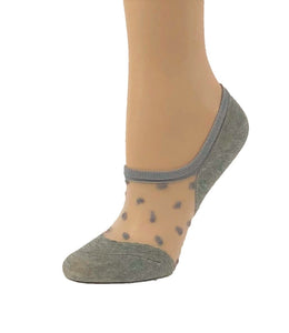 Stylish Dark Grey Dotted Ankle Sheer Socks - Global Trendz Fashion®