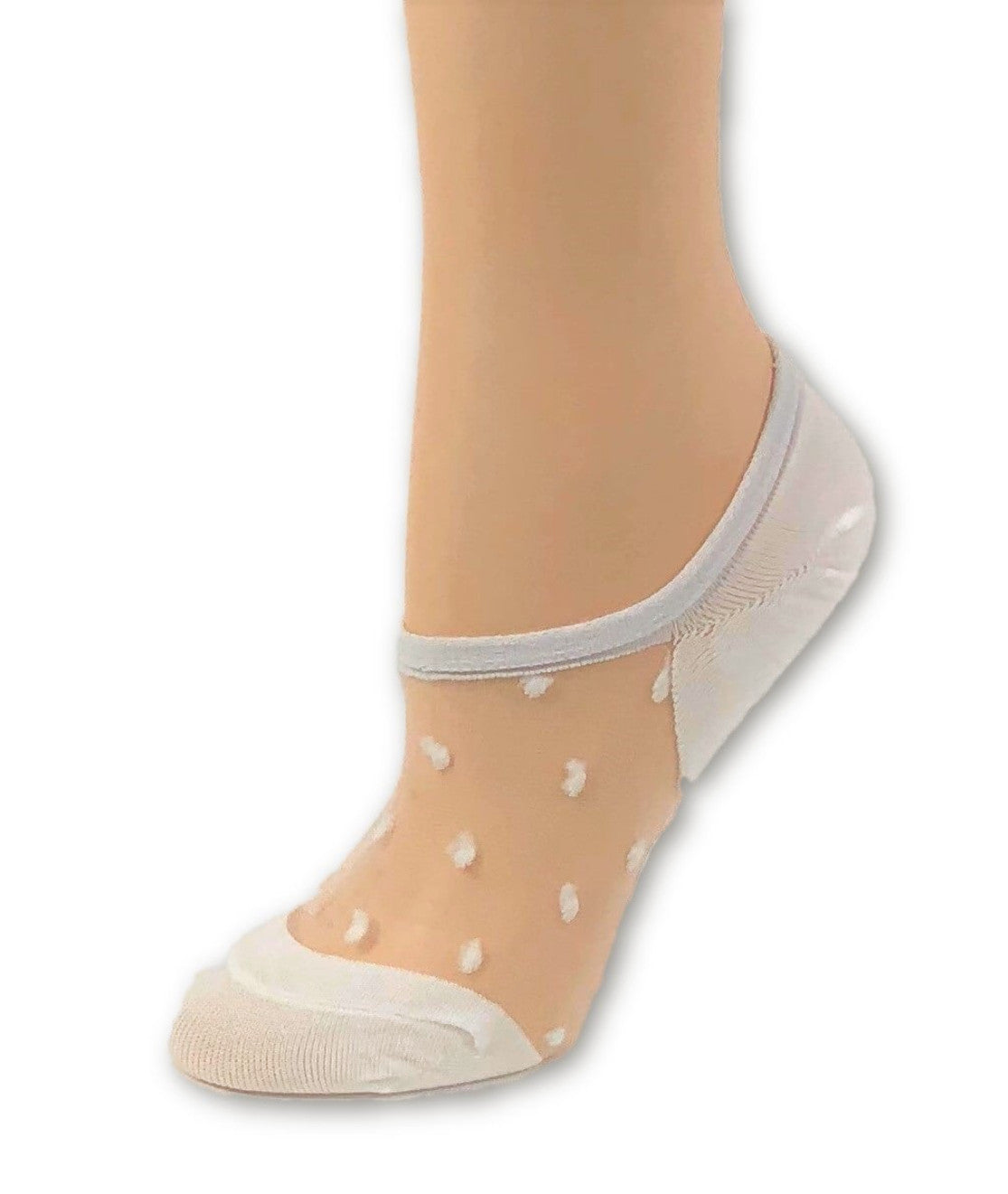 Stylish White Dotted Ankle Sheer Socks - Global Trendz Fashion®
