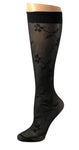 Black Flowers knee high Socks - Global Trendz Fashion®
