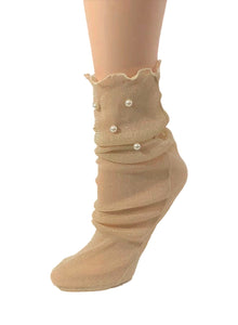 Pearled Skin Tulle Socks - Global Trendz Fashion®