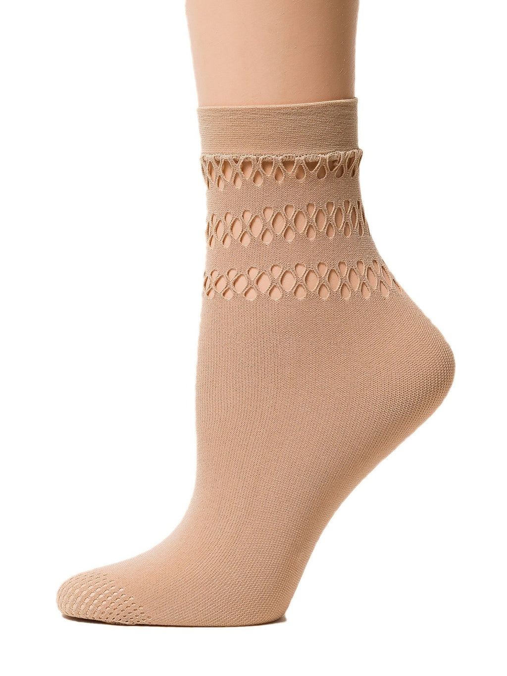 Trendy Beige Mesh Socks - Global Trendz Fashion®