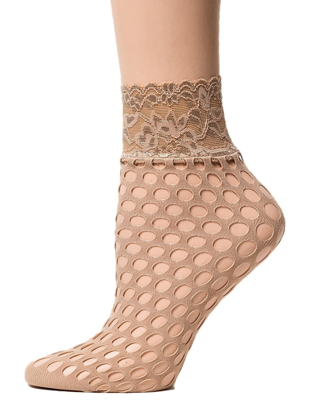 Nick Beige Mesh Socks - Global Trendz Fashion®