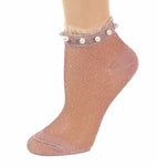 Stunning Pearls Pink Glitter Socks - Global Trendz Fashion®