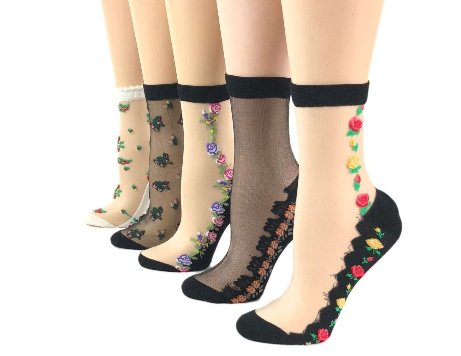 Stylish Sheer Socks (Pack of 5 Pairs) - Global Trendz Fashion®