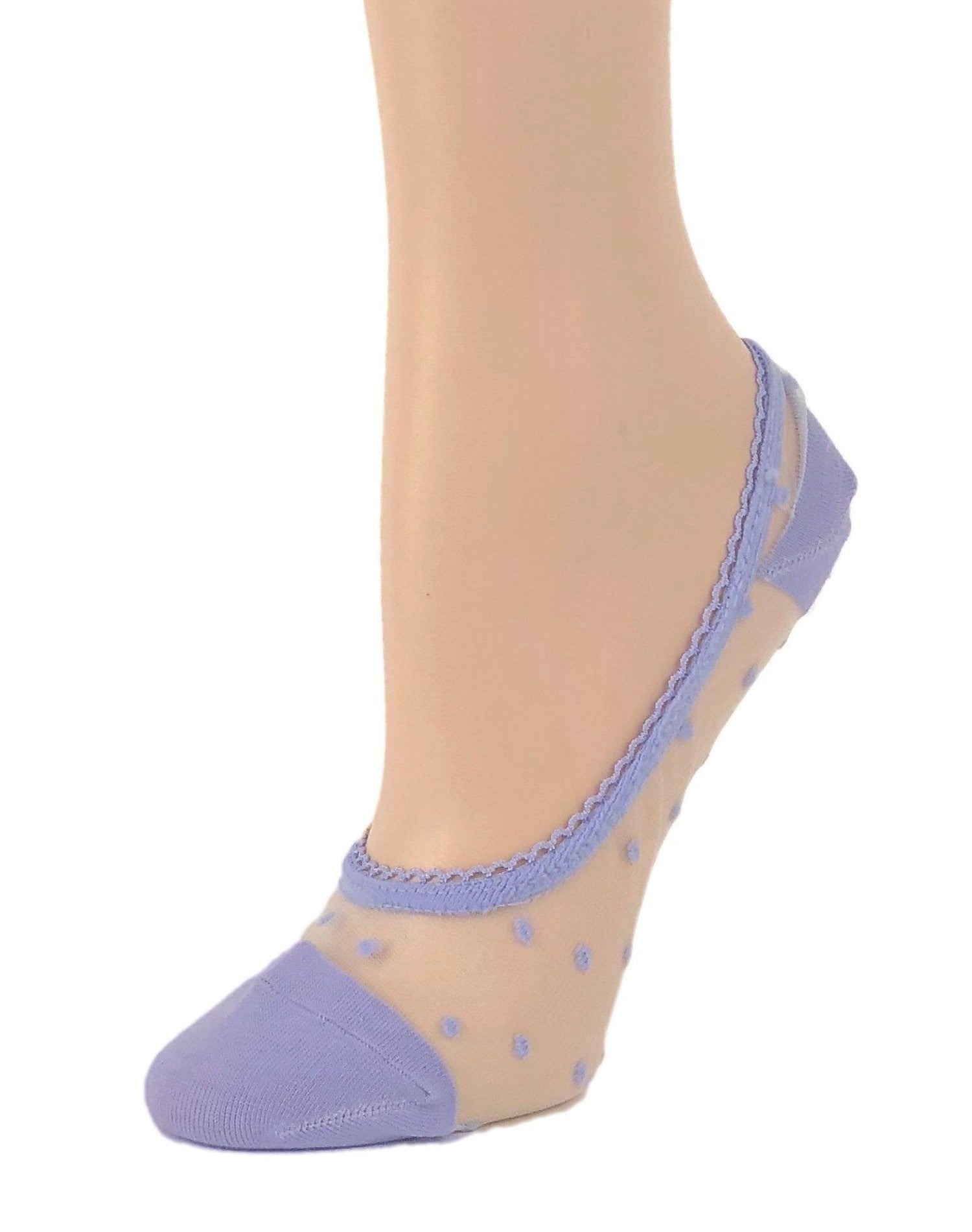 Dotted Light Purple Ankle Sheer Socks - Global Trendz Fashion®