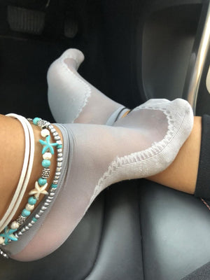 Cute Patterned Sheer Socks (Pack of 3 Pairs) - Global Trendz Fashion®