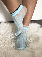 Heart Cool Blue Mesh Socks - Global Trendz Fashion®