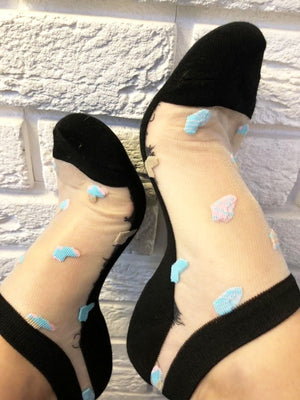 Cute Turquoise/Pink Ankle Sheer Socks - Global Trendz Fashion®