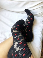 Elegant Black Flowers Sheer Socks - Global Trendz Fashion®