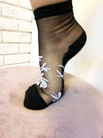 Silver Patterned Glitter Sheer Socks - Global Trendz Fashion®