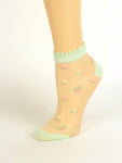 Cream Green Ankle Sheer Socks - Global Trendz Fashion®