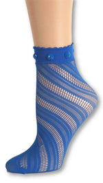 Charming Blue Custom Mesh Socks with beads - Global Trendz Fashion®