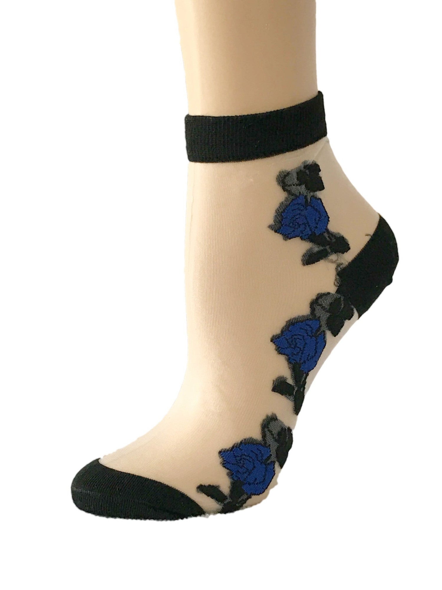 Pleasant Blue Flowers Sheer Socks - Global Trendz Fashion®