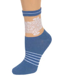 White Rose Blue Sheer Socks - Global Trendz Fashion®