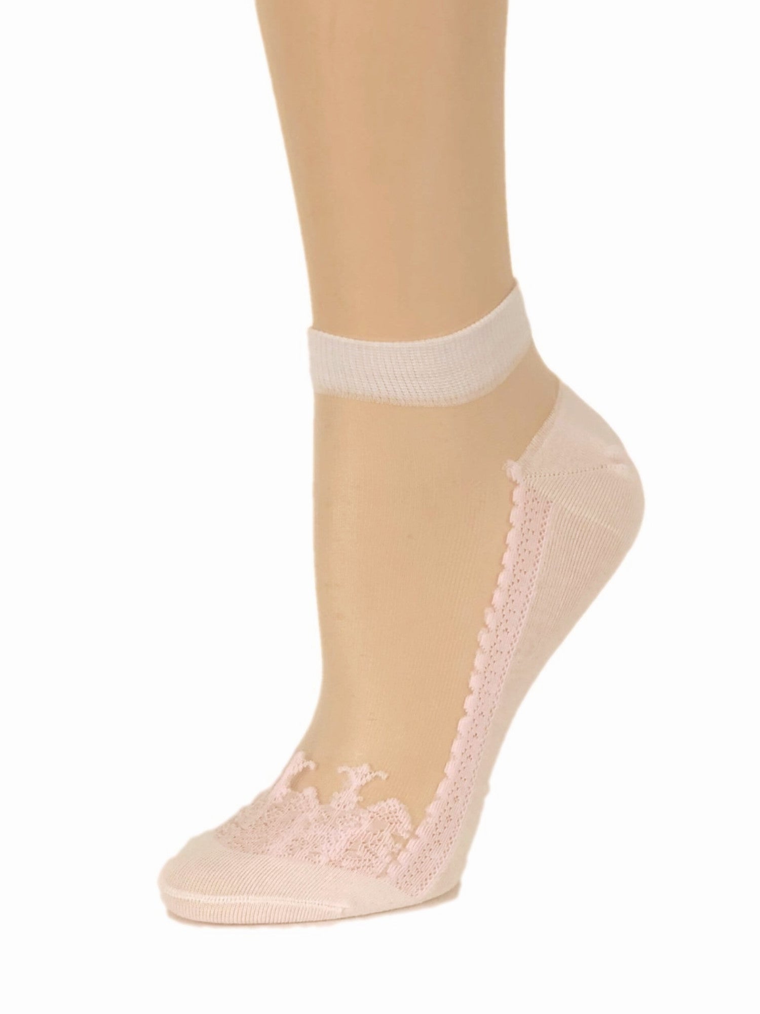 Creamy Pink Ankle Sheer Socks - Global Trendz Fashion®