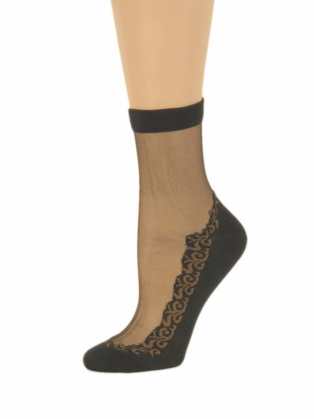 Sequence Brown Leaf Sheer Socks - Global Trendz Fashion®