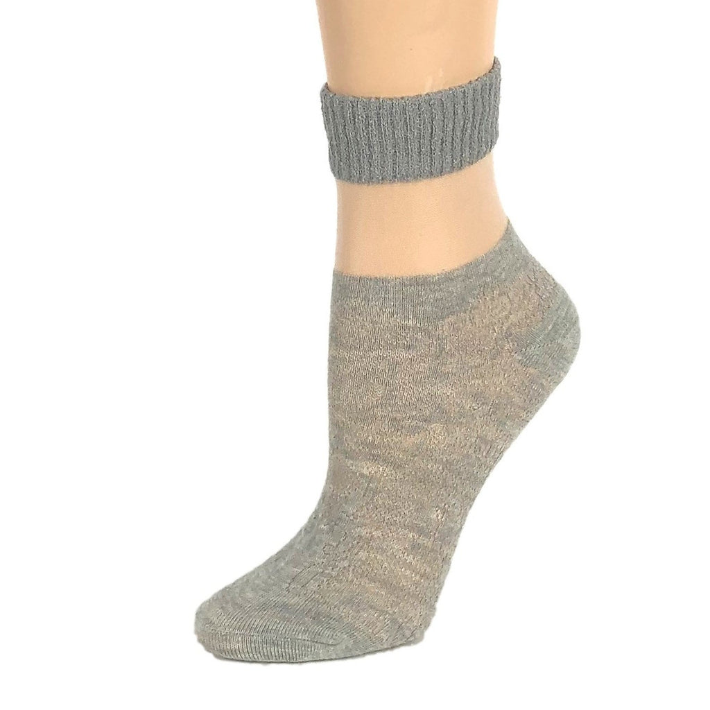 Carving Grey Sheer Socks - Global Trendz Fashion®