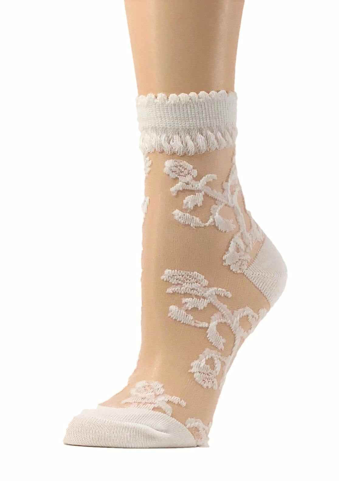 Snazzy White Sheer Socks - Global Trendz Fashion®