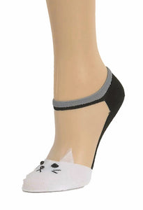 Adorable White Cat Ankle Sheer Socks - Global Trendz Fashion®