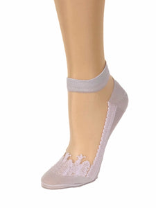 Cream Grey Ankle Sheer Socks - Global Trendz Fashion®
