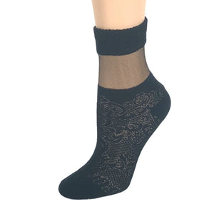 Carving Black Sheer Socks - Global Trendz Fashion®