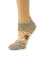 Adorable Grey Bear Ankle Sheer Socks - Global Trendz Fashion®