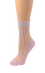 Purple Striped Sheer Socks - Global Trendz Fashion®