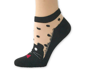 Adorable Black Cat Ankle Sheer Socks - Global Trendz Fashion®