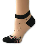 Beautiful Black Patterned Ankle Sheer Socks - Global Trendz Fashion®