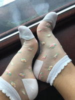 Frosted White Ankle Sheer Socks - Global Trendz Fashion®