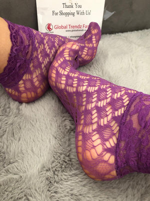Windy Purple Mesh Socks - Global Trendz Fashion®