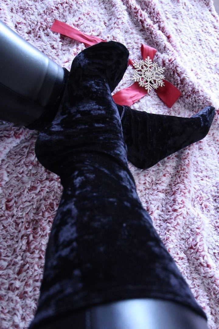 Violet Crushed Velvet Socks - Global Trendz Fashion®