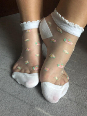 Frosted White Ankle Sheer Socks - Global Trendz Fashion®