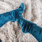 Navy Blue Crushed Velvet Socks - Global Trendz Fashion®