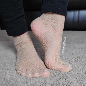 Beige Ankle Mesh Socks - Global Trendz Fashion®