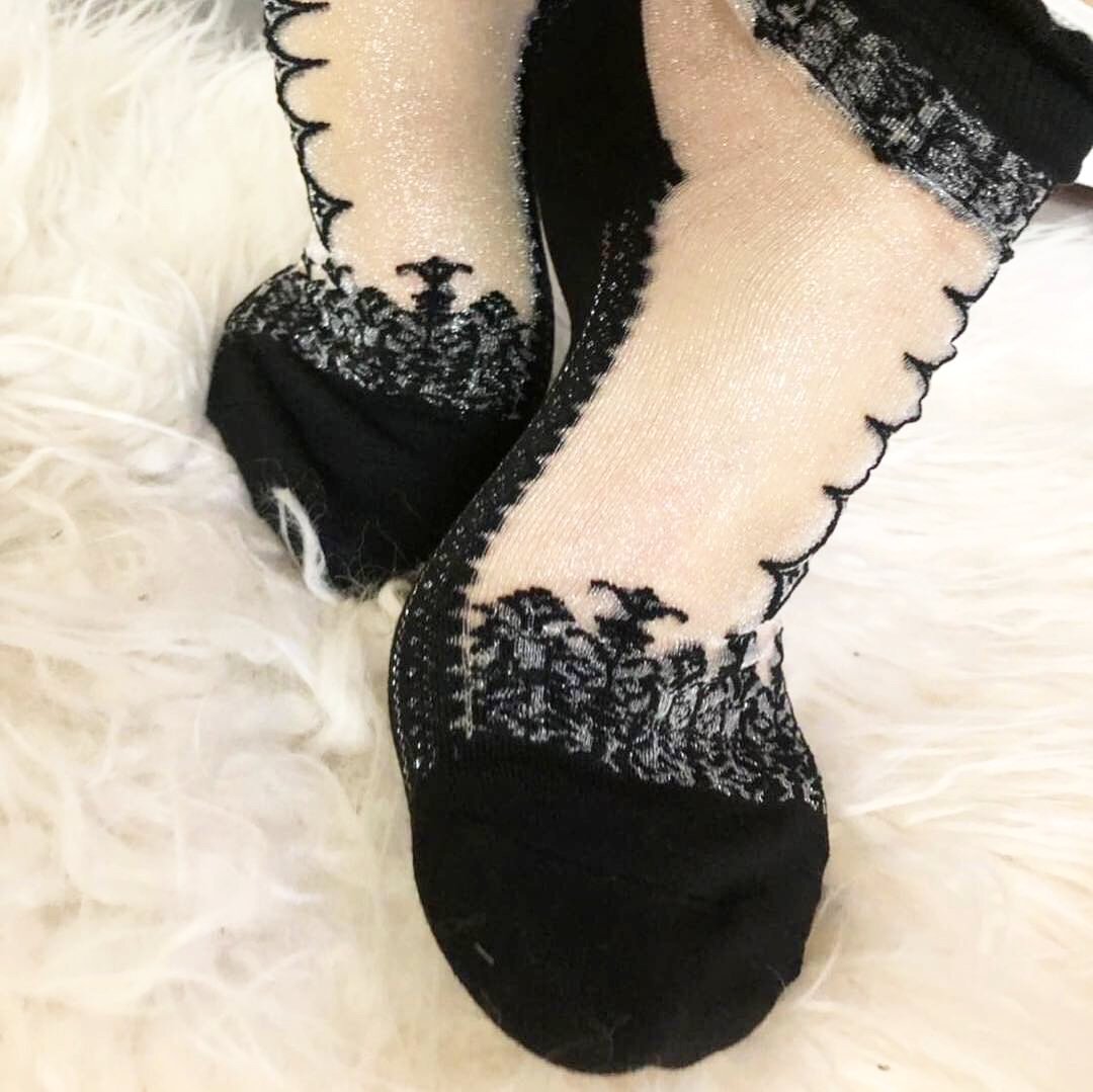 Elegant Coal Black Sheer Socks - Global Trendz Fashion®