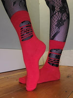 Ripped Bright Red Cotton Socks