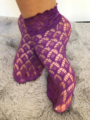 Windy Purple Mesh Socks - Global Trendz Fashion®