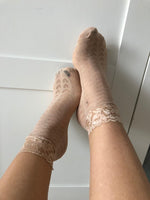 Hearts Biege Mesh Socks - Global Trendz Fashion®